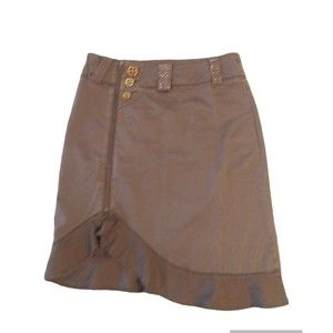 Cassidi ruffled zippered skirt size 36 brown Y2K Boho
